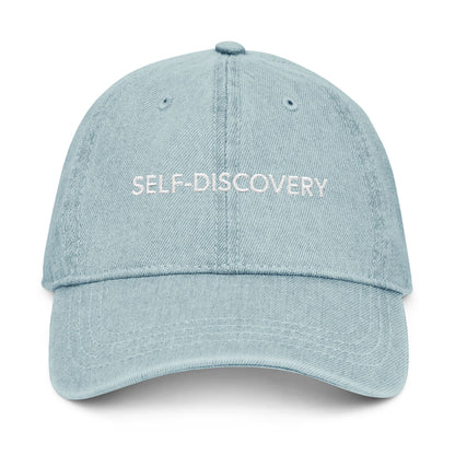 Self-Discovery Denim Hat – Embroidered Cap for Trendy Fashion Lovers.