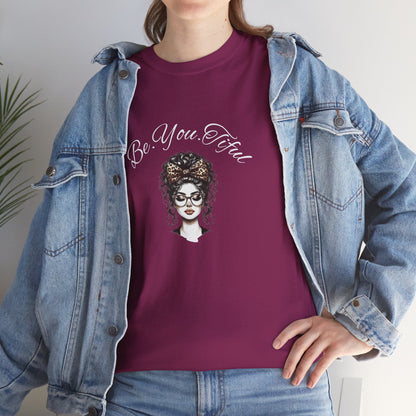 Be You Tiful Unisex Heavy Cotton Tee - Inspirational Graphic Tee for Self-Expression