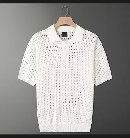 Men's Short Sleeved Polo Shirt Plaid