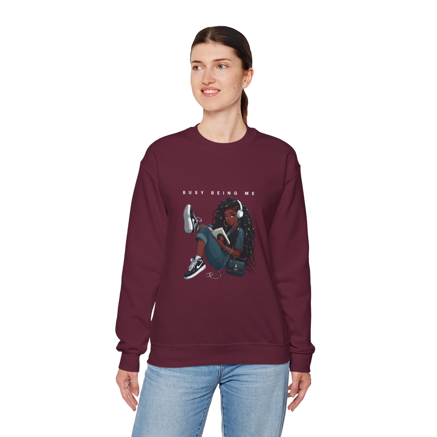 Busy Being Me Crewneck Sweatshirt – Cozy Unisex Pullover for Effortless Style