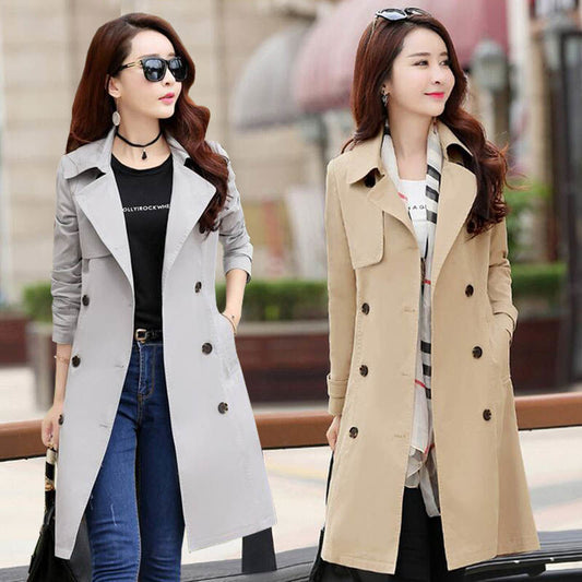 New Slim Size Windbreaker Women's Medium Long Coat Women