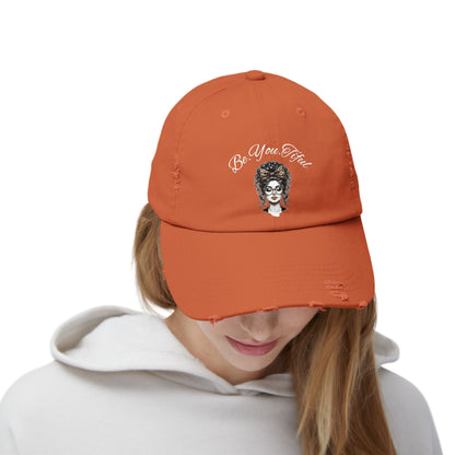 Unisex Distressed Cap - 'Be You, Fuld' Inspirational Hat