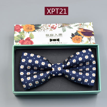 Men's Bridegroom Wedding Festive Professional Business Suit Bow Tie Double-layer Flat Bow Tie