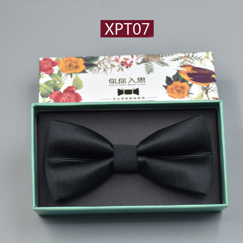 Men's Bridegroom Wedding Festive Professional Business Suit Bow Tie Double-layer Flat Bow Tie