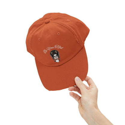 Unisex Distressed Cap - 'Be You, Fuld' Inspirational Hat