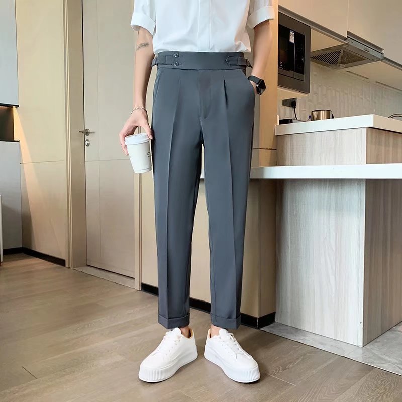 Draping Cropped Small Suit Pants Men