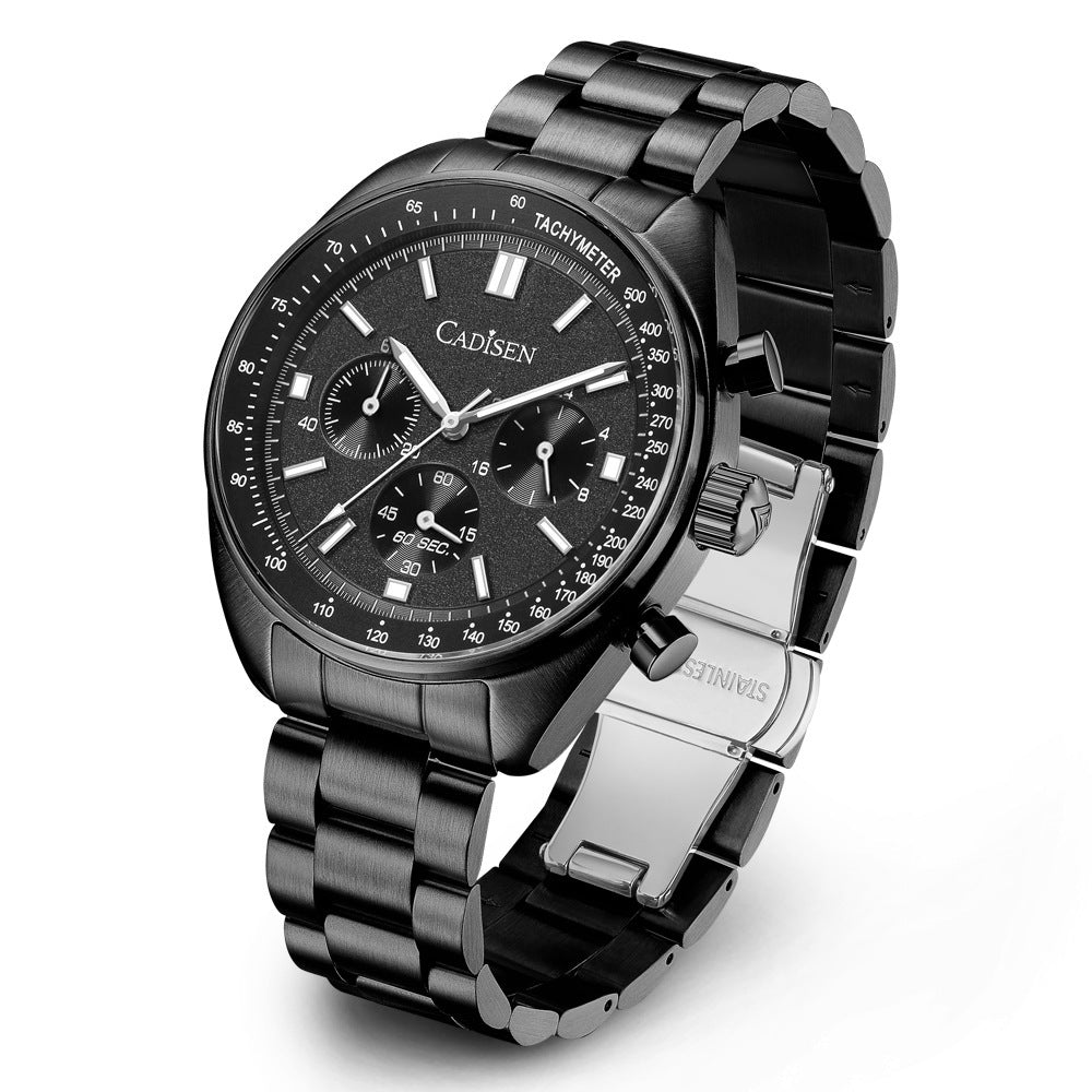 Three-eye Timing Multi-function Waterproof Men's Quartz Watch.