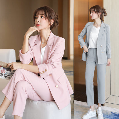 Women's Spring Autumn Elegant Blazer Pant Suits