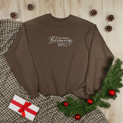 Unisex Eco-Friendly Crewneck Sweatshirt - "I'm a Whole Blessing"