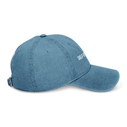 Self-Discovery Denim Hat – Embroidered Cap for Trendy Fashion Lovers.