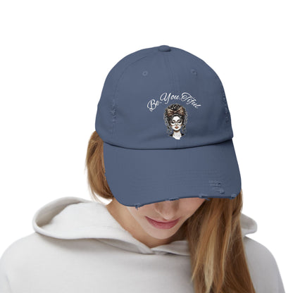 Unisex Distressed Cap - 'Be You, Fuld' Inspirational Hat