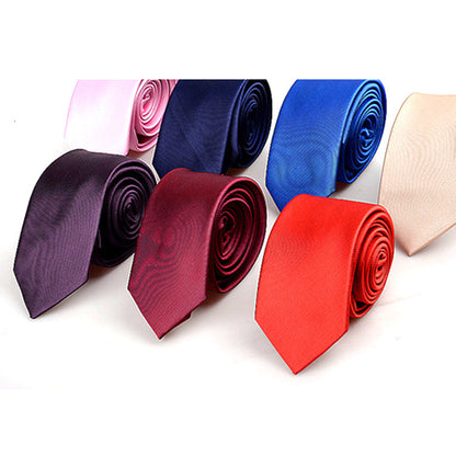 Solid Color 6cm Polyester Christmas White Tie