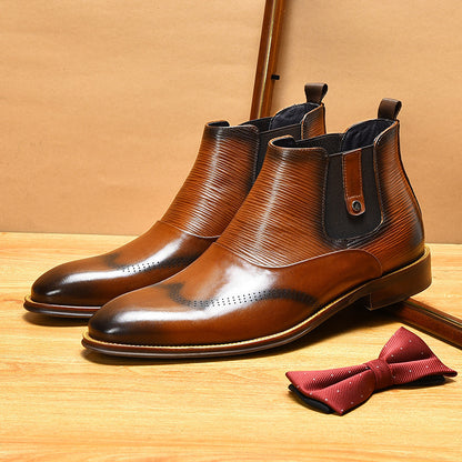 Little Red Book Burst Martin Boots British Style Leather For Men.