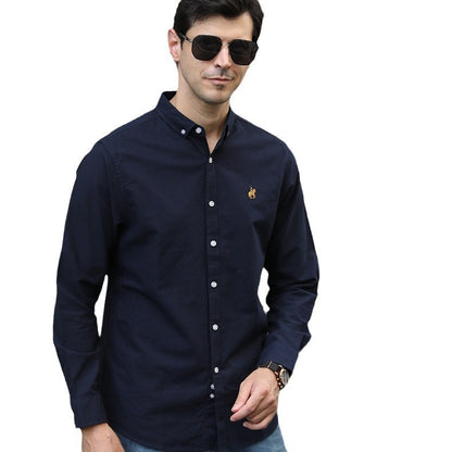 Casual Long-sleeved Shirt Plus Size Men