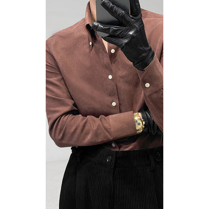 Spring Italian Large Pointed Collar Long-sleeved Shirt For Men