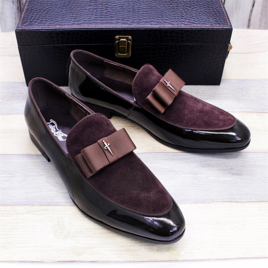 Matte Leather Patent Leather Men's Shoes