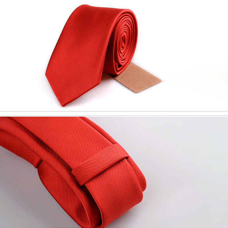 Solid Color 6cm Polyester Christmas White Tie