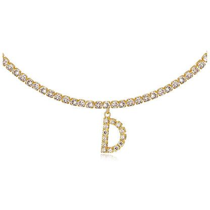 Europe And America Creative Decorative Diamond Letters Necklace Fashion Jewelry