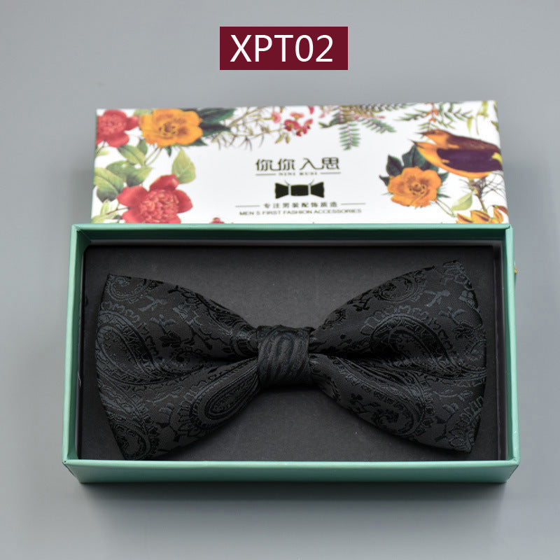 Men's Bridegroom Wedding Festive Professional Business Suit Bow Tie Double-layer Flat Bow Tie