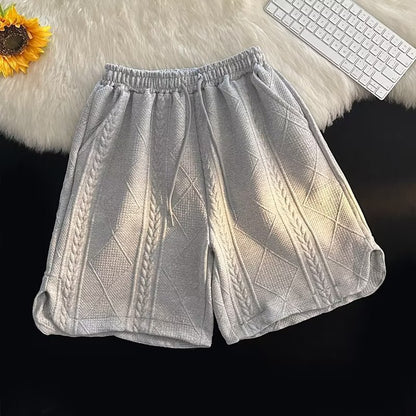 Waffle Polo Shirt Short-sleeved T-shirt Shorts Set