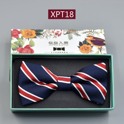 Men's Bridegroom Wedding Festive Professional Business Suit Bow Tie Double-layer Flat Bow Tie