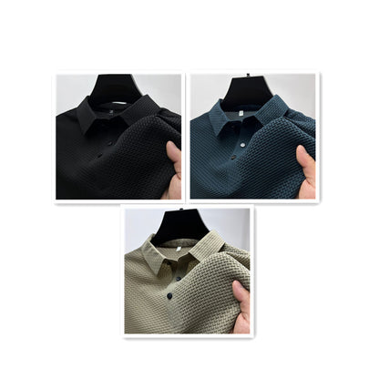 Men's Polo Shirt Mesh Ice Silk Short Sleeve T-shirt