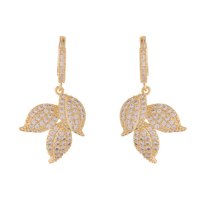 Light Luxury Gold Leaf Exquisite Earrings Light Luxury Temperament