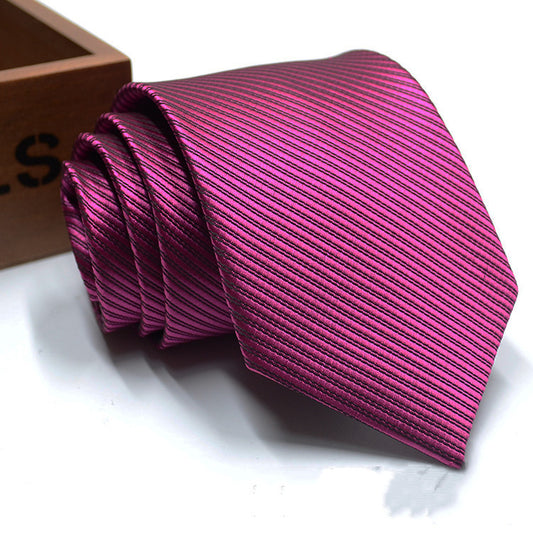 Formal Wear Solid Color 8CM Striped Jacquard Business Tie