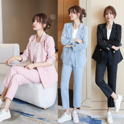 Women's Spring Autumn Elegant Blazer Pant Suits