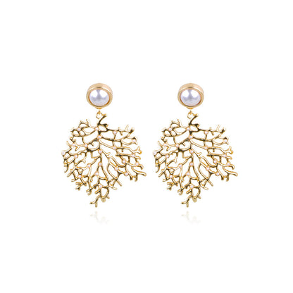 Coral Shape Alloy Earrings Earrings Women