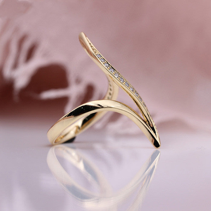 Fashion Exaggerated Curve Rose Gold Women Ring