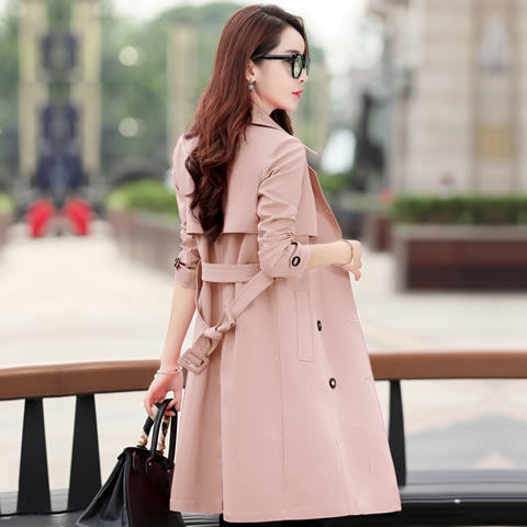 New Slim Size Windbreaker Women's Medium Long Coat Women