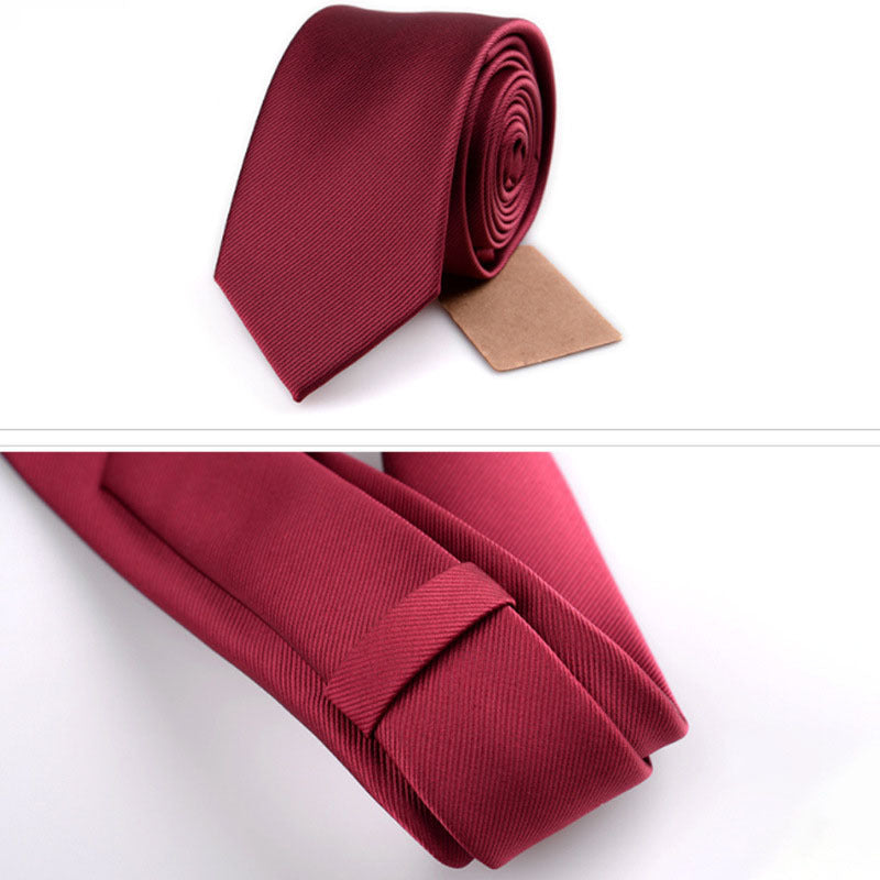 Solid Color 6cm Polyester Christmas White Tie